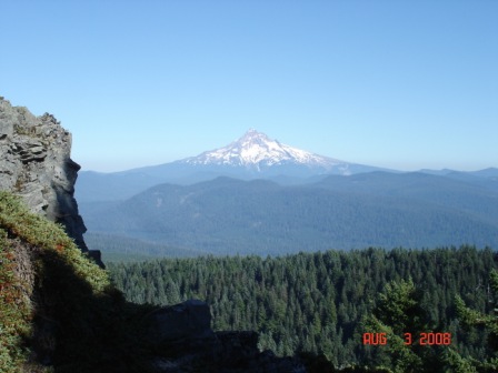 Mt. Hood 22 miles away as seen from Larch Mountain